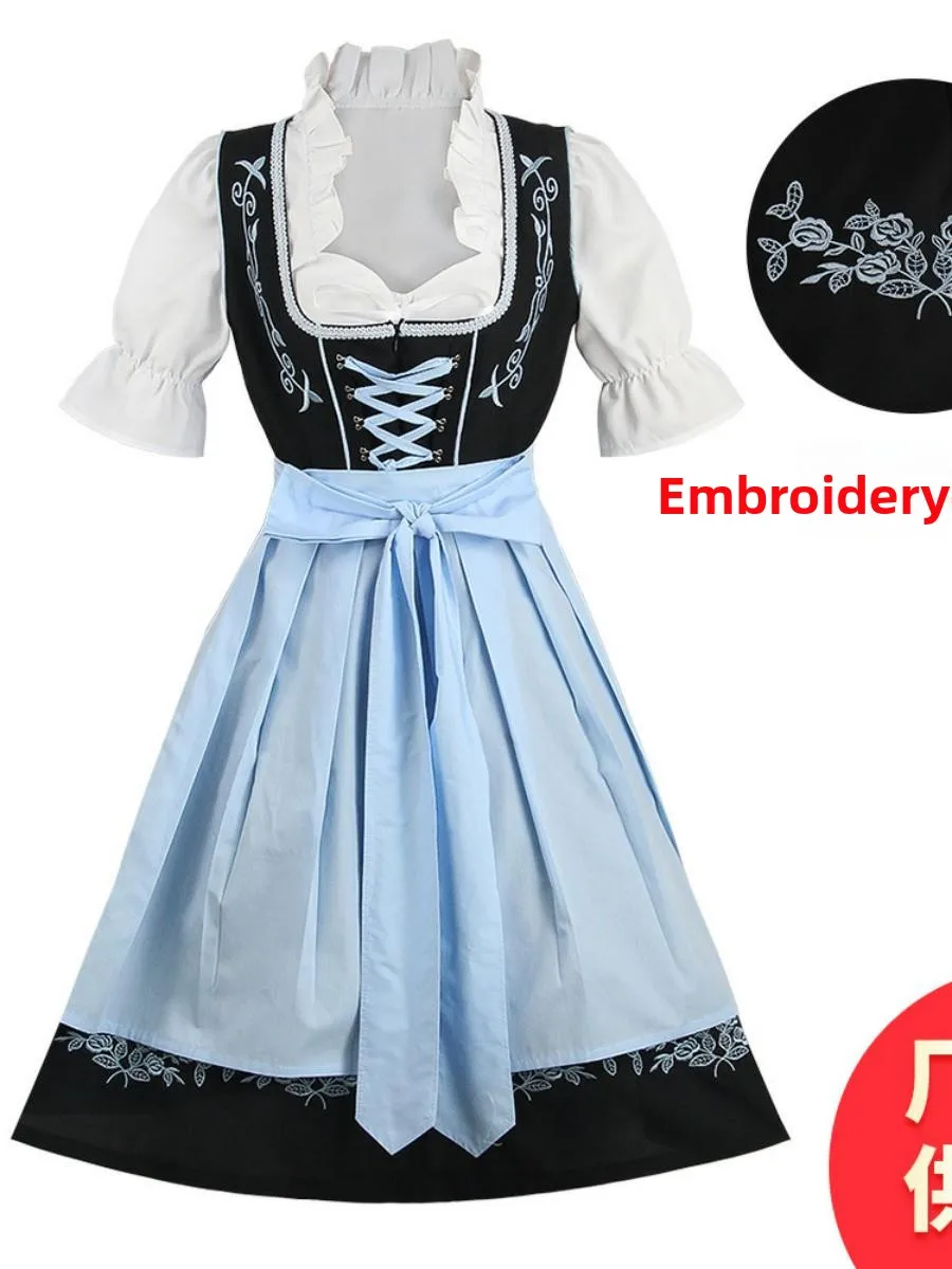 

Traditional Bavarian Beer Costume Dr Embroidered Maid Outfit loween Cosplay Fem Servant orm Polyester Blend