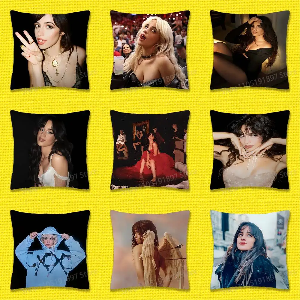 

C-Camila C-Cabello Romance C XOXO Familia Throw Pillow Case For 45*45cm 40cm 55cm 50cm 30cm Square Car Pillowcase Shell