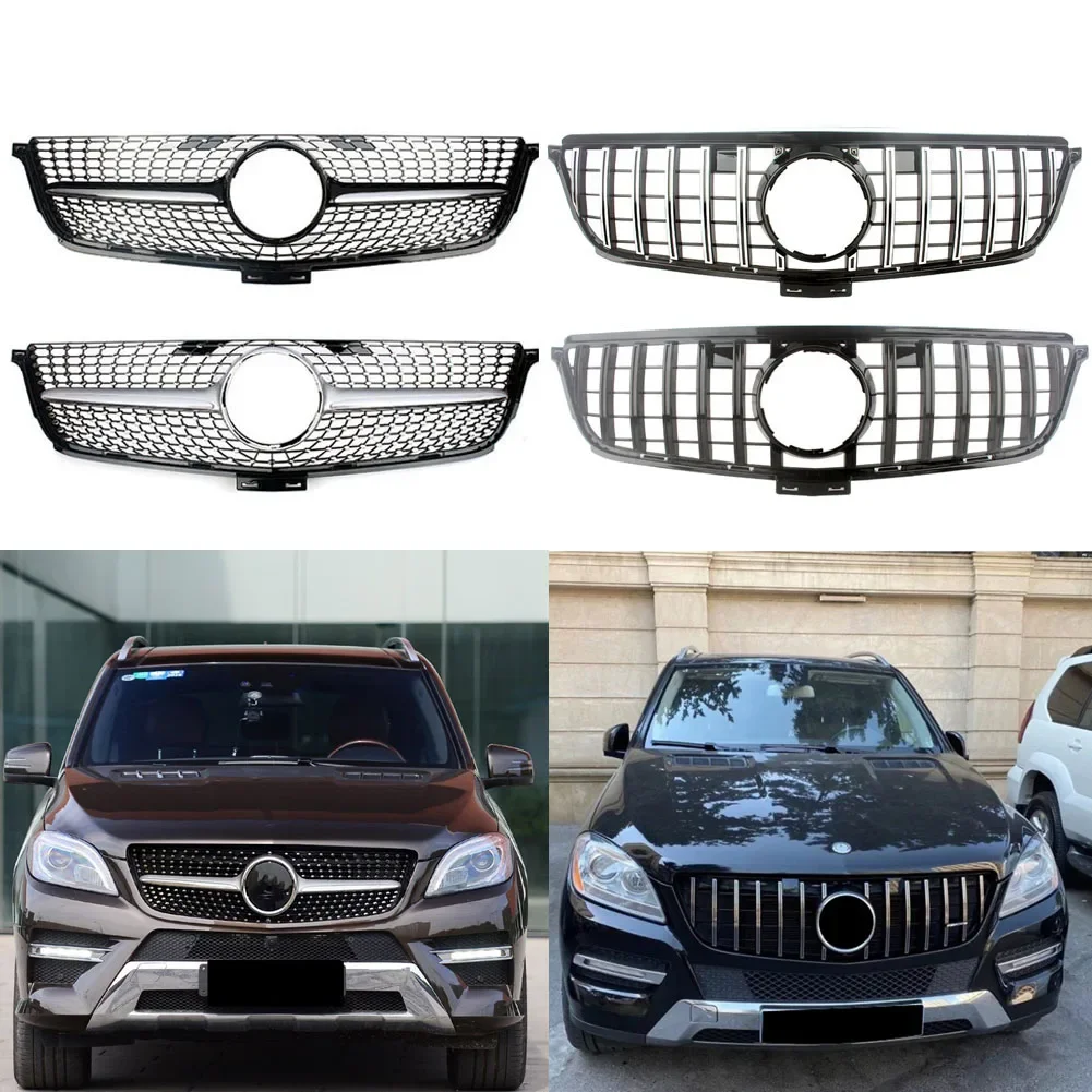 Car Front Center Grille Bumper Grill For Mercedes-Benz ML Class W166 ML350/450/500  2012 2013 2014 GTR