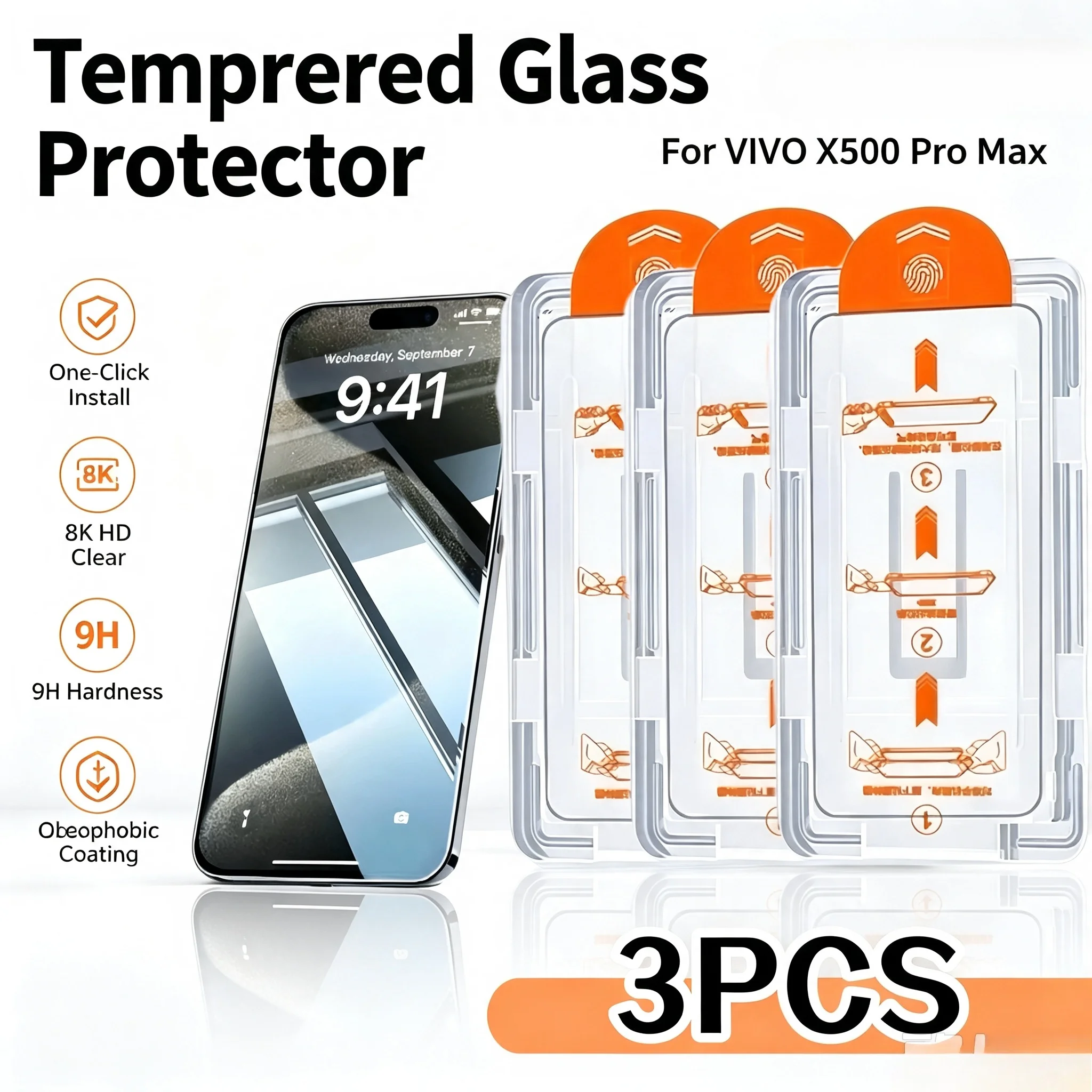 3PCS Support Fingerprint Unlock Screen Protector Film For VIVO X500 Pro Max X500 X300 Ultra X300Pro HD Anti-Fingerprint Film Kit
