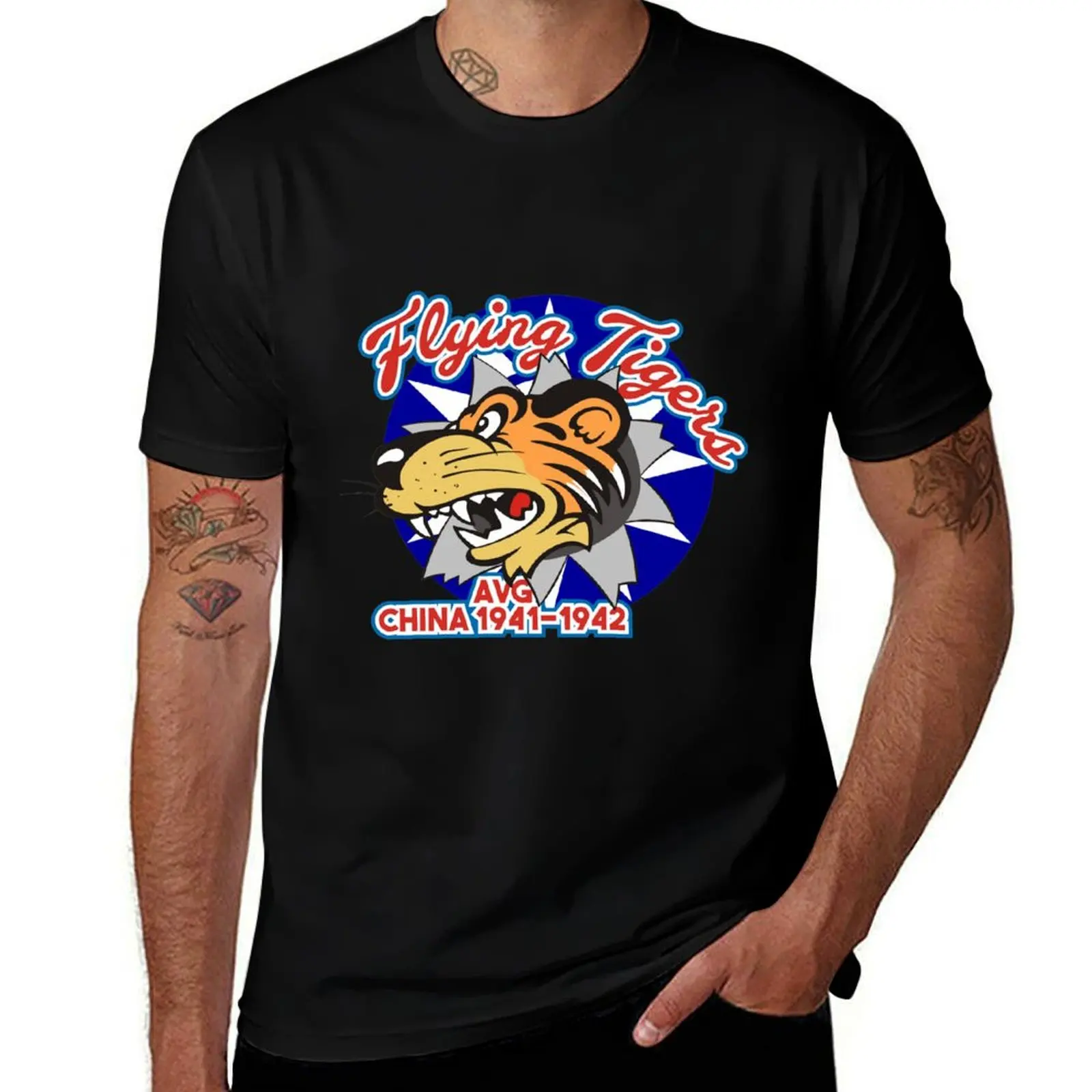 Flying Tigers - AVG 1941-1942 T-Shirt Fashion Graphic Tee for Men T-Shirt
