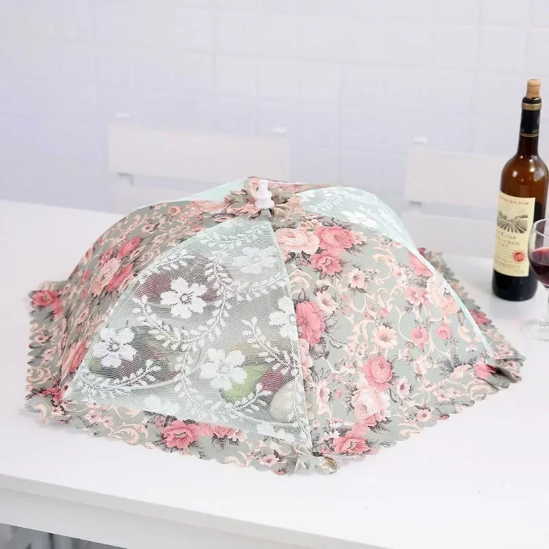 2026 Kitchen Gadgets Cooking Tools Portable Umbrella Food Cover Anti-Mosquito Meal Cover Lace Dining Table Home Food Cover