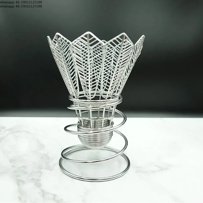 

Stainless Steel Pen Holder Creative Badminton Pen Holders With Spring Base, Makeup Storage Rack, Desktop Organizer Ornaments