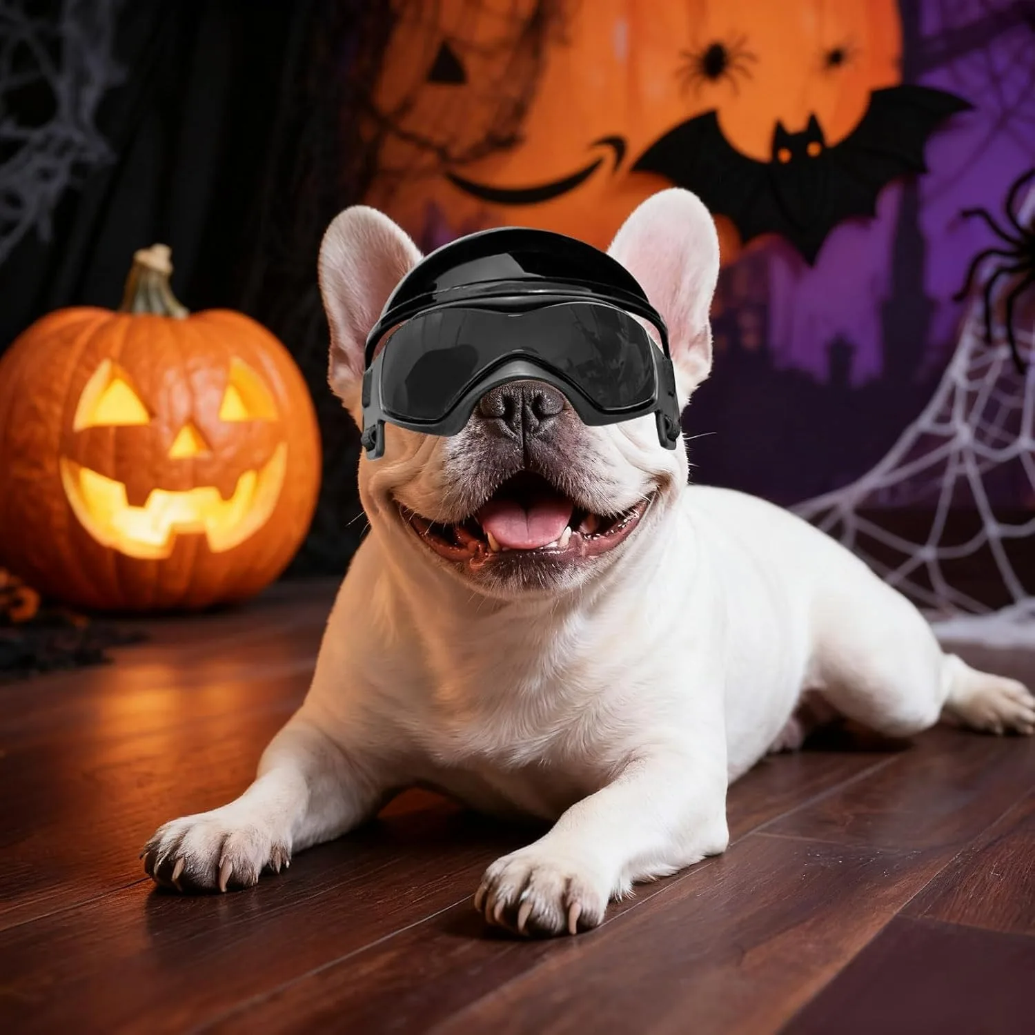 

Очки для домашних животных Hamaileon с шлемом для маленьких и средних собак — солнцезащитные очки для собак и комплект мотоциклетного шлема для езды на велосипеде на открытом воздухе