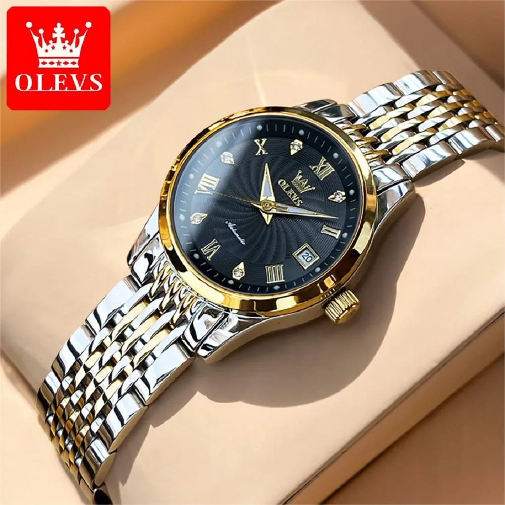 

OLEVS 6630 Automatic Mechanical Watch For Women Original Waterproof Stainless Steel Ladies Top Brand Luxury Wristwatch Gifts