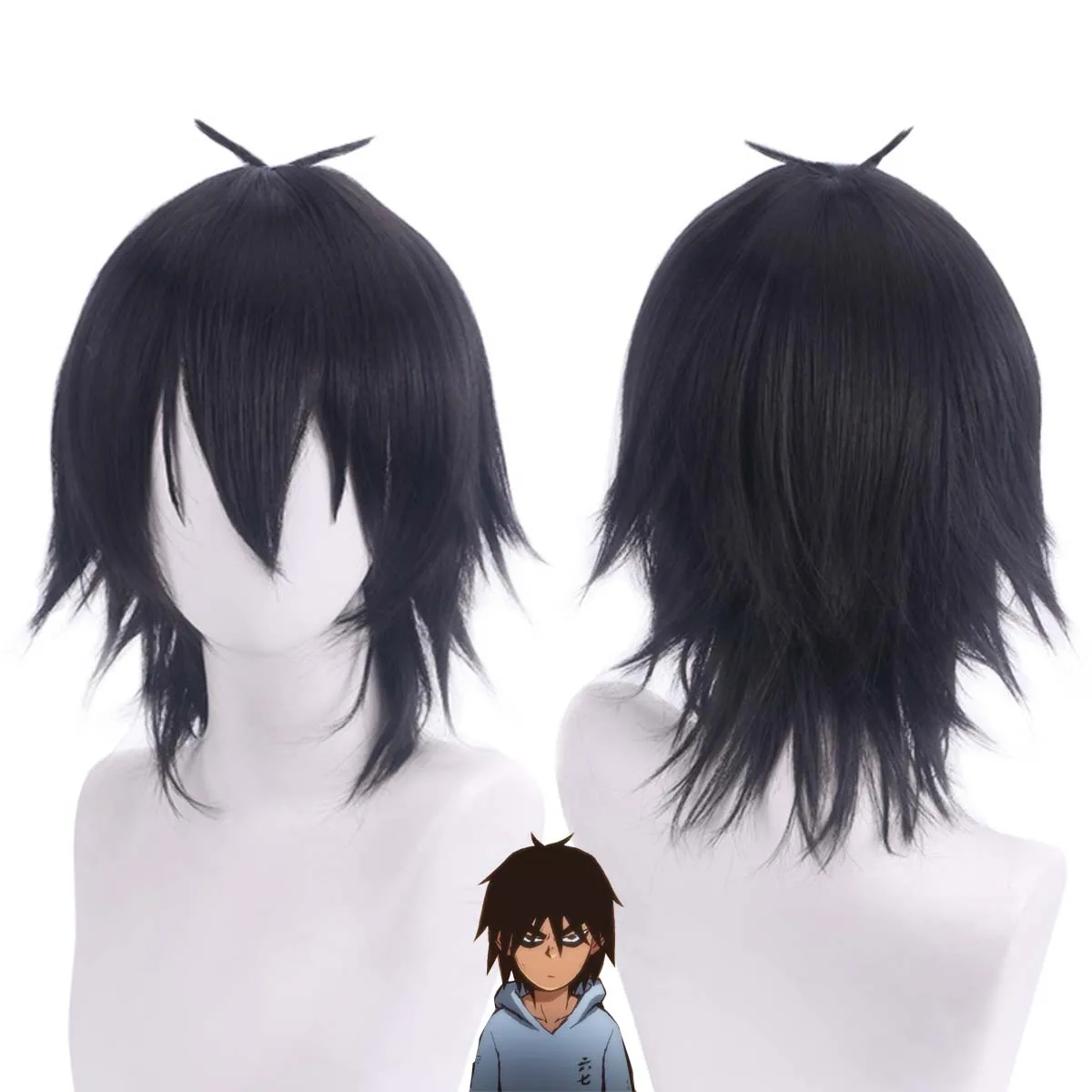 Tesoura sete redtooth verde cosplay peruca de cabelo resistente ao calor