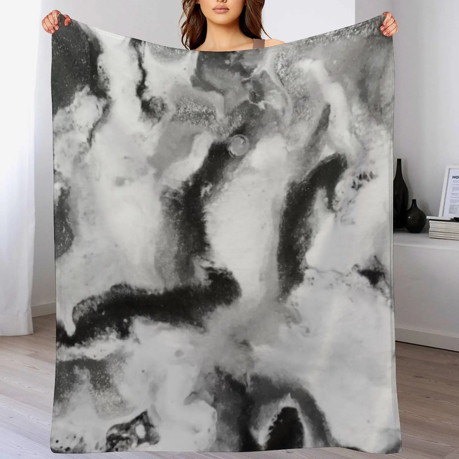 

Black and White Marble Pattern Throw Blanket Hairys Cute Blankets For Sofas Furrys Blankets