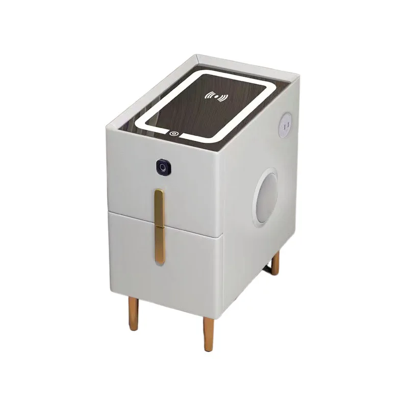 

Small smart bedside table Modern simple multi-functional home bedroom Premium storage Bedside table