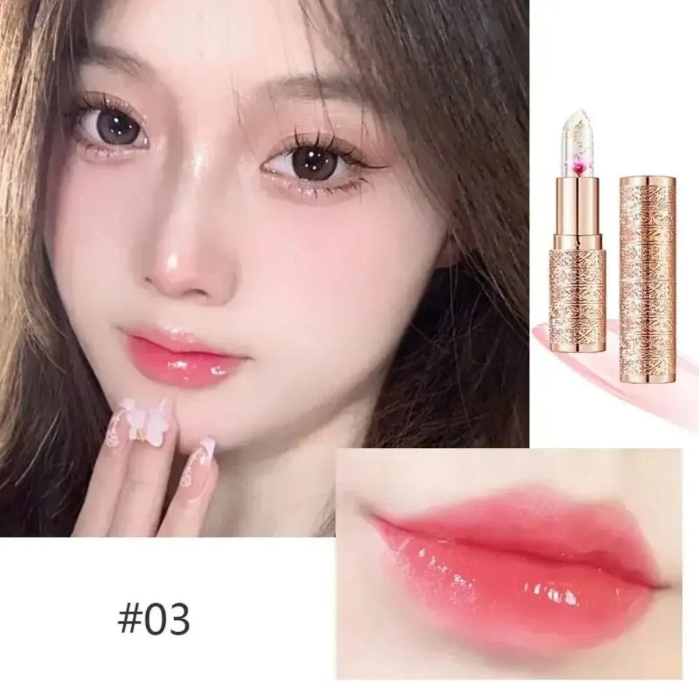 

Transparent Jelly Flower Lipstick Moisturizing Long Lasting Sexy Lip Gloss Waterproof Flower Make-up Color Changing Lip Balm