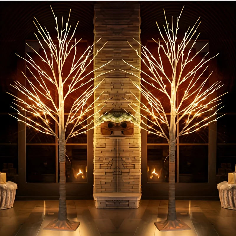 

6ft 1pc/2pcs Simulated Birch Tree Lamp, High-brightness LED, IP44, USB Powered, Dimmable, 8 Blinking Modes, Suitable for Easter
