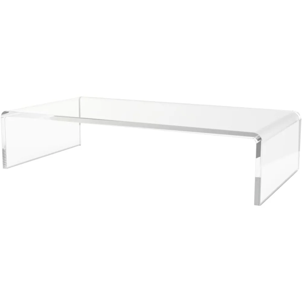 Stand display riser akrilik bening, lebar 9 inci x kedalaman 4,5 inci, platform pajangan meja persegi panjang dari bahan lucite untuk pajangan koleksi mer