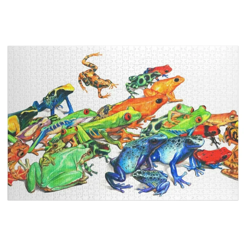 Tropical Frog Collage Jigsaw Puzzle Wooden Boxes Diorama Accessories Novel Toys For Children 2022 Puzzle