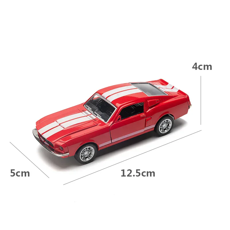 Vintage 1:32 Scale 1967 Ford Shelby Mustang GT500 5-Inch Die-Cast Model Toy Race Car Gift for Kids