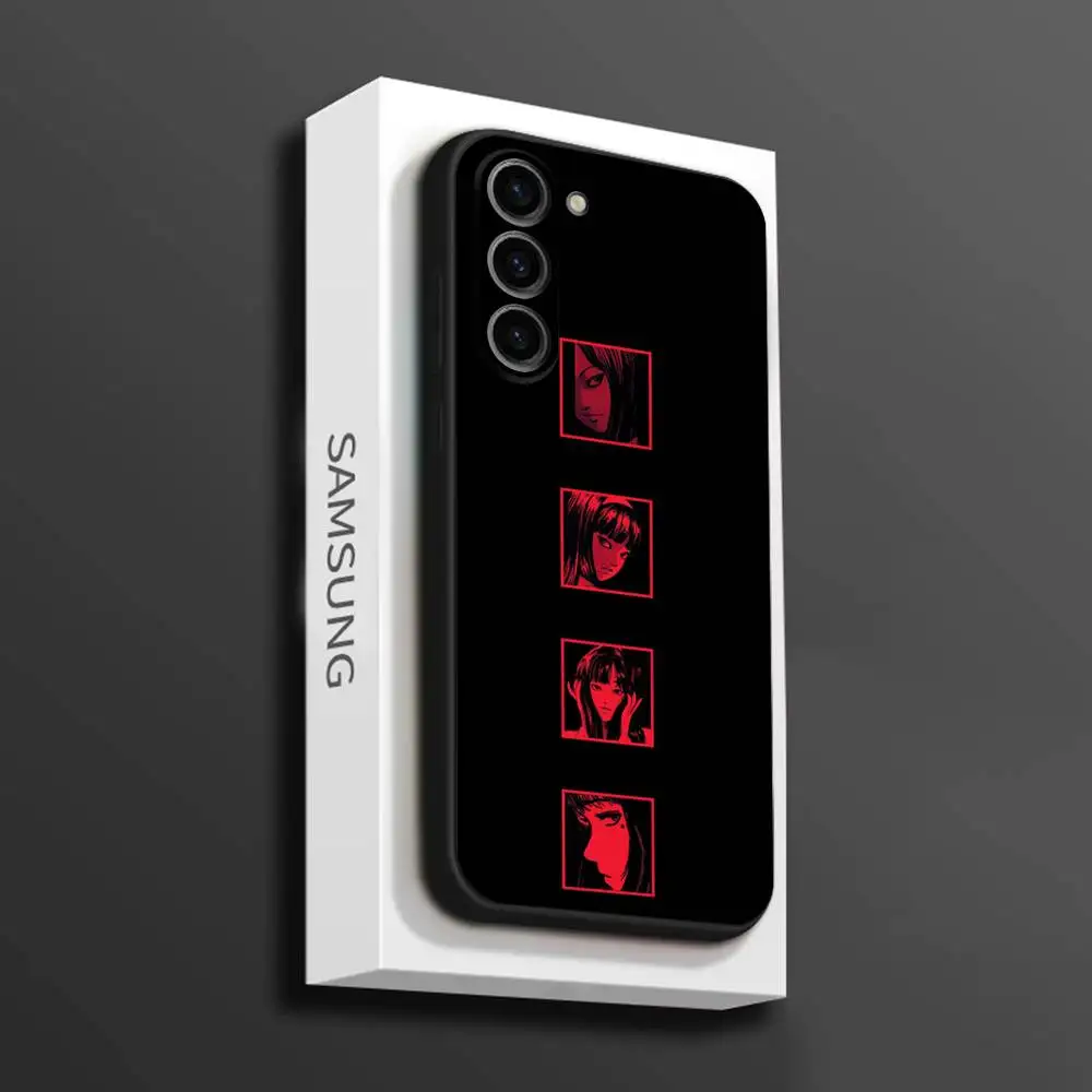 การ์ตูนเจ-จุนจิ อิโตะ ที-โทมิเคสโทรศัพท์สำหรับซัมซุงกาแล็คซี่ A 73,72,51,53,52,71,22,5G,หมายเหตุ,J7,8,9 ปกนุ่มสีดำ