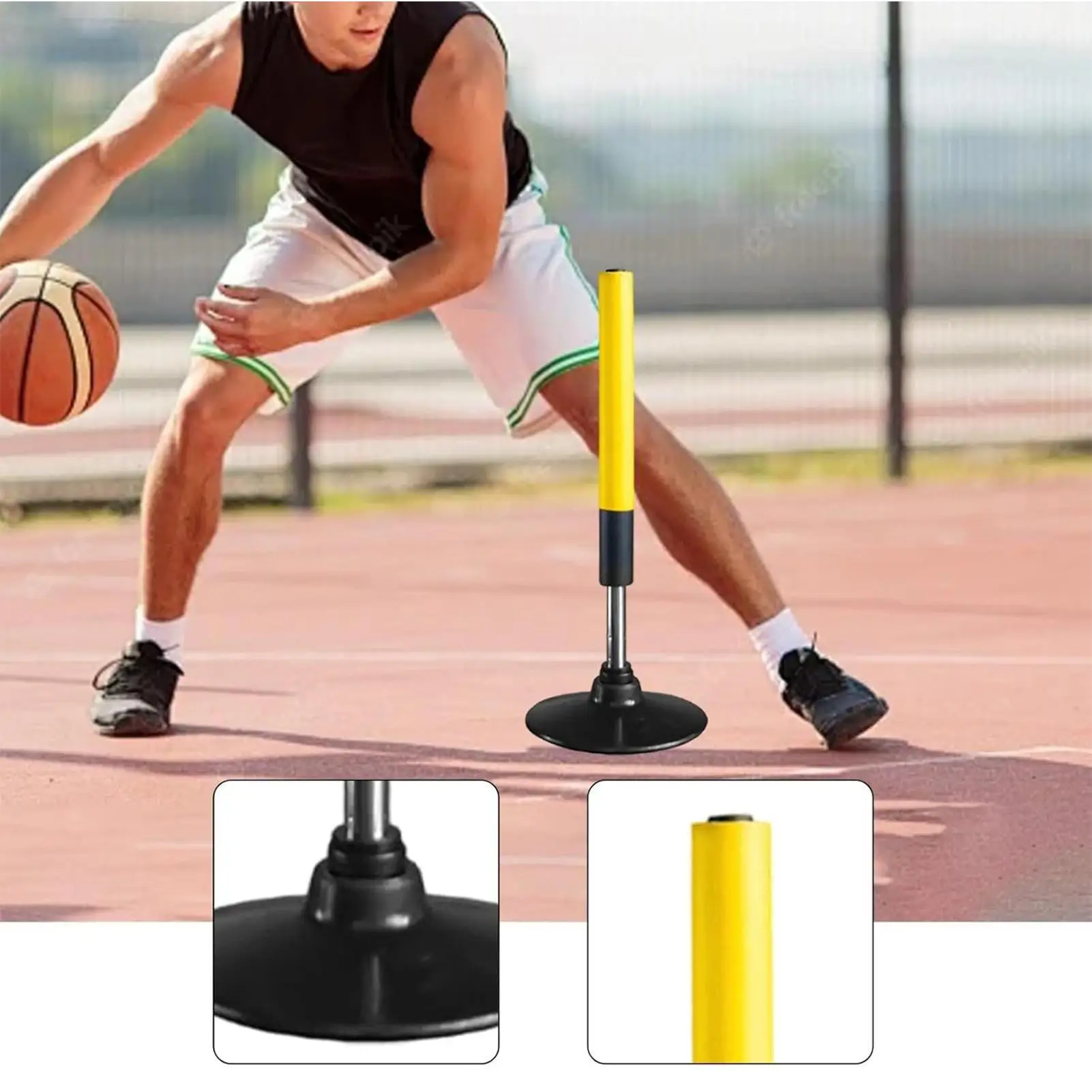 أقطاب تدريب كرة القدم 24 بوصة معدات تدريب أجيليتي مع حقيبة حمل إعداد سريع مخاريط رياضية لتدريبات كرة القدم واللياقة البدنية