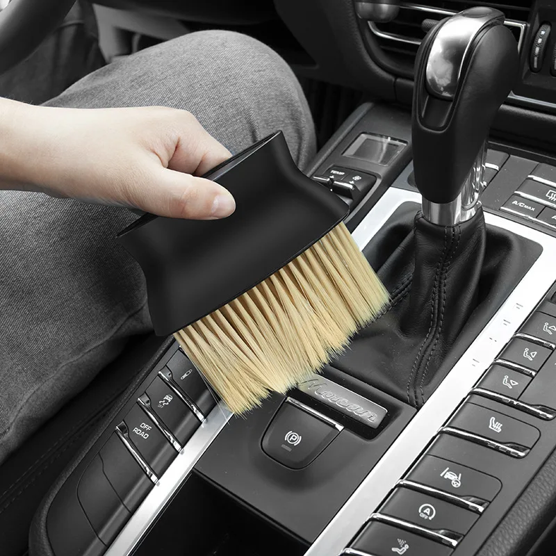 Universal Car Air Outlet Cleaning Brush Center Console Clean Tool Soft Brush with Shell Car Crevice Dust Removal Brush