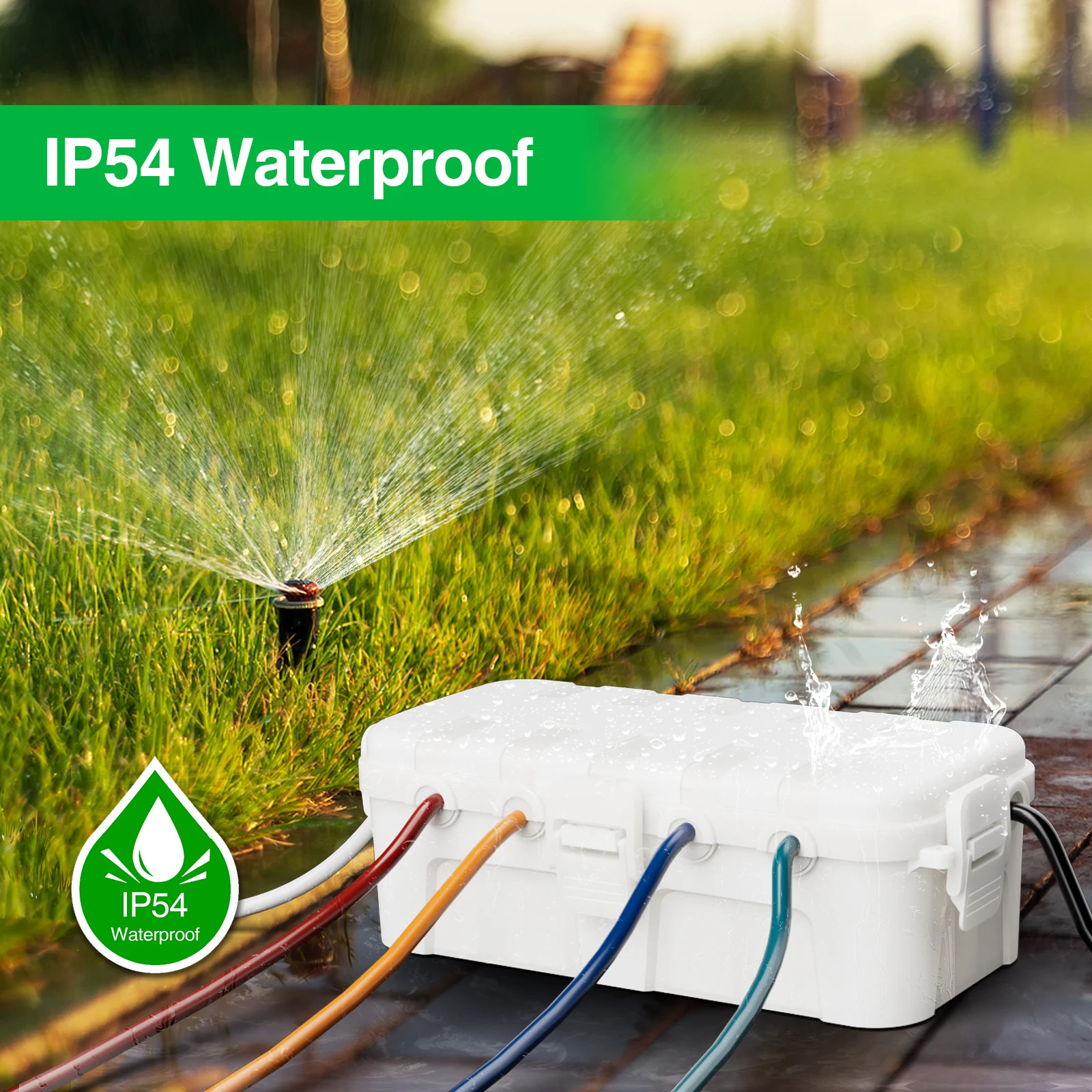 Outdoor Waterproof Electrical Box for Timers - Cable Connection Socket Enclosure Ideal for Holiday Garden Extension Leads