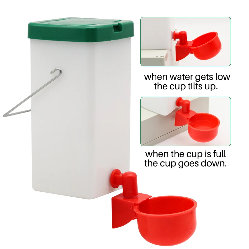 1000ml Geflügel-Automatiktränke mit Wasserbecher und Aufhängehaken für Hühner, Kaninchen, Vögel, automatische Trinkschale, Farmzubehör – Detail 5