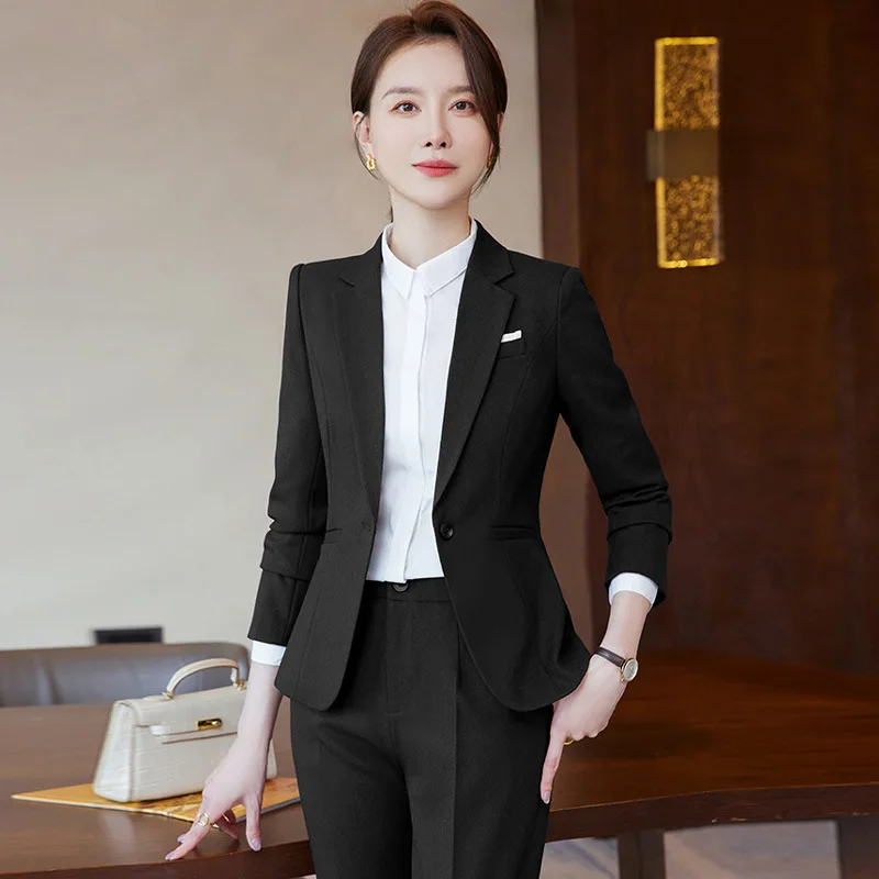 Black Blazer for Women Spring2024New Interview Formal Wear Temperament Office Suits Formal Occasions Business Suit