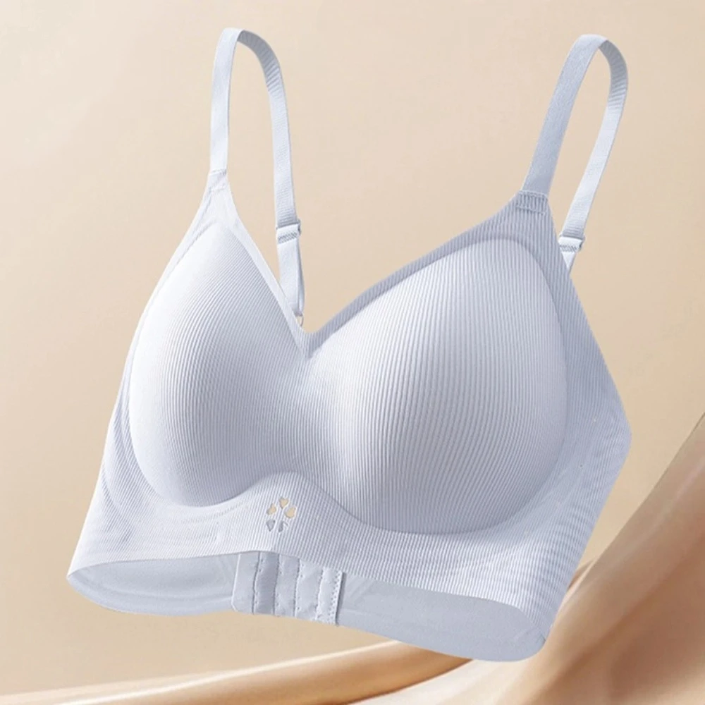 Traceless Draadloze Diepe V-bh Schokbestendig Nauwsluitende Beha voor Vrouwen Verzamelde Borsten Kersenbloesem Vorm Naadloze Bh's