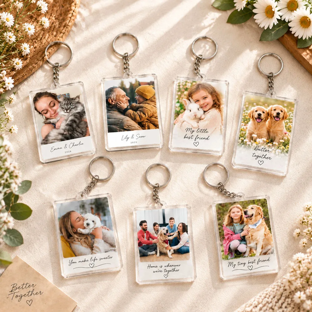 Custom Photo Acrylic Keychain, Personalized Gift