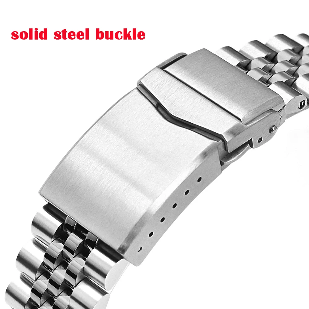 Watchband for Seiko Bracelet for Jubilee Diving Watchband  Solid Buckle Screw Remove Link Band 20mm 22mm 24mm 316L Steel Strap