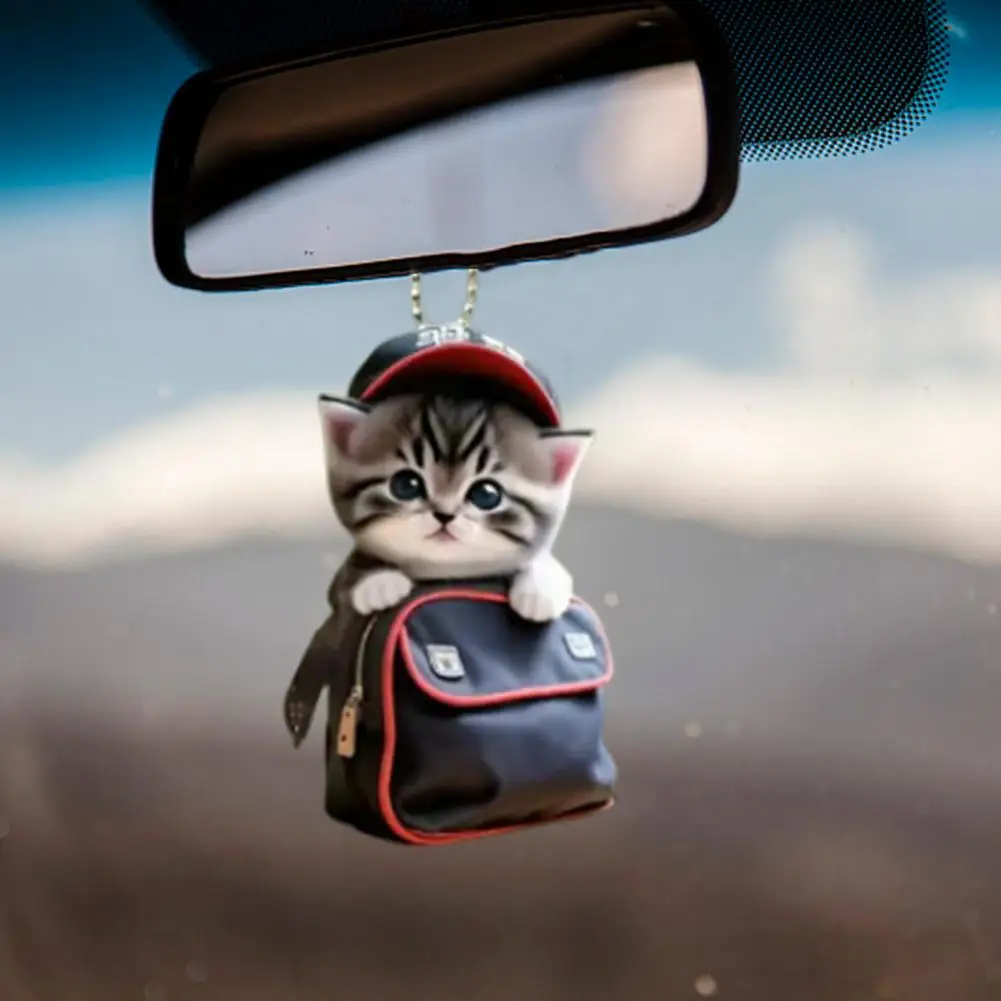 Cat-shaped Car Accessory Modern Cat-shaped Decor Realistic Cat Shaped Pendant Car Hanging Decoration Acrylic Christmas for Auto