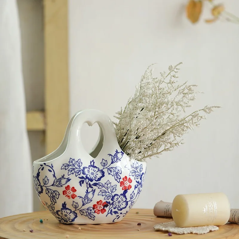 New Chinese-Style Porcelain Flower Vases Vintage Ceramic Vase Decoration Home Living-Room Hydroponic
