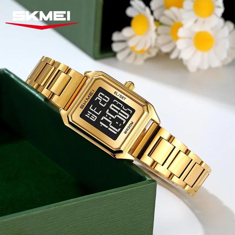 SKMEI 2493 Casual Women Electronic Watch Small Dial Luminous Calendar Alarm Clock Chronograph Fashion Ladies Digital Watches