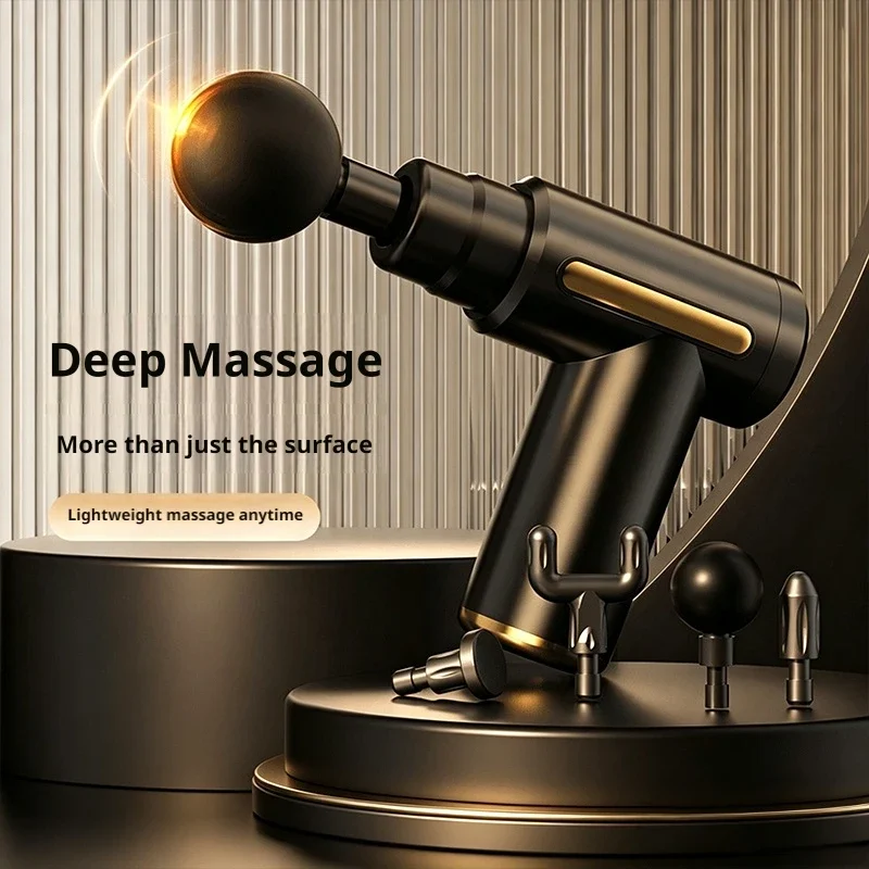 Mini Portable Muscle Massage Gun Deep Tissue Percussion Massager with 4 Heads for Body Neck Back Pain Relief Relaxation
