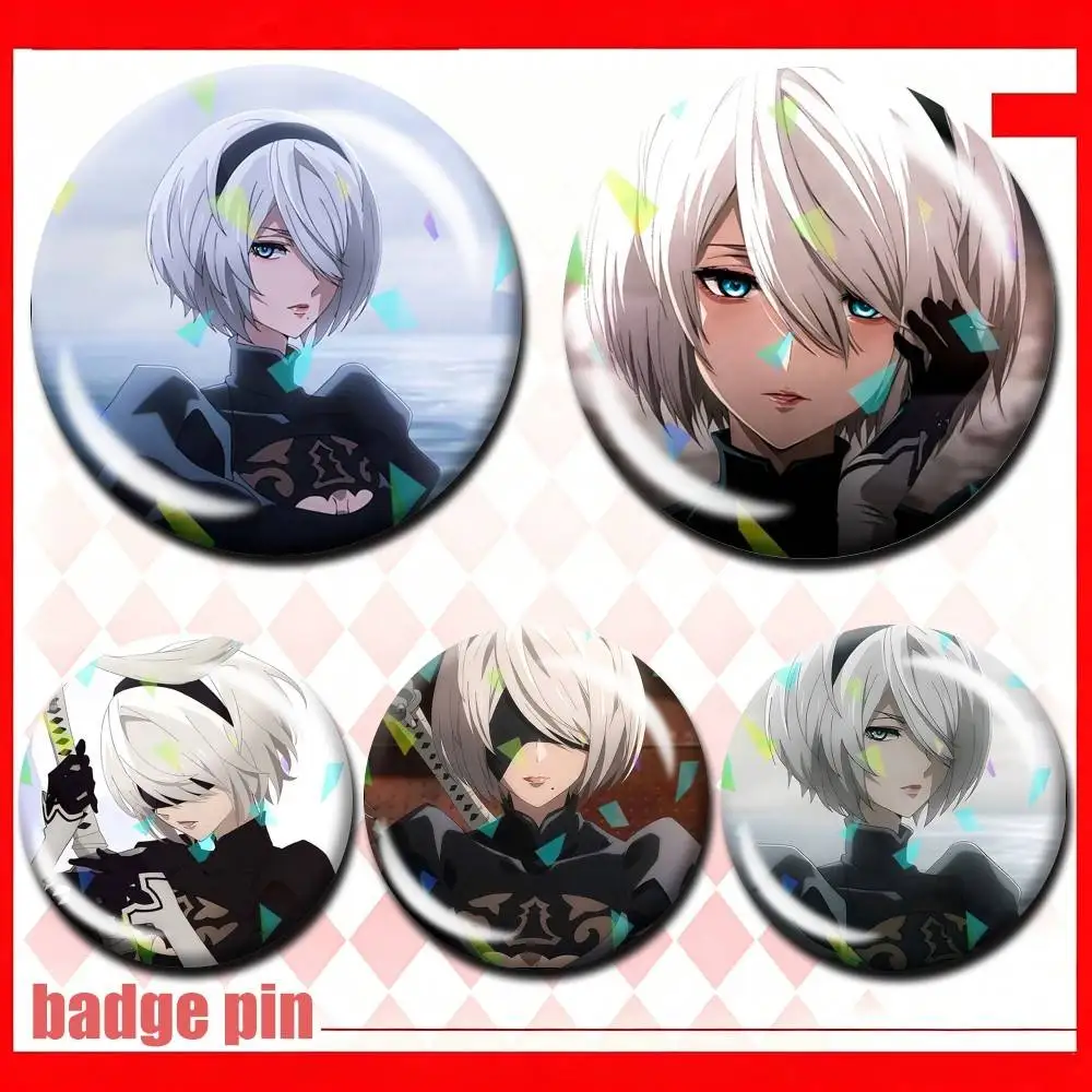 

2-B From N-Nie RAutomata 25 32 44 58 75mm Badges Personalized Round Brooches Pins Accessory Customizable