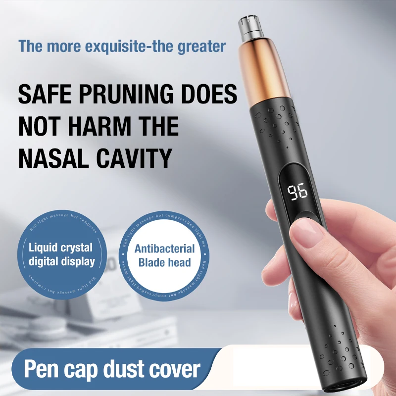 ماكينة تشذيب شعر الأنف LED موديل جديد محمولة للرجال والنساء من النوع C قابلة لإعادة الشحن منظف الأنف والأذن مدمج للسفر