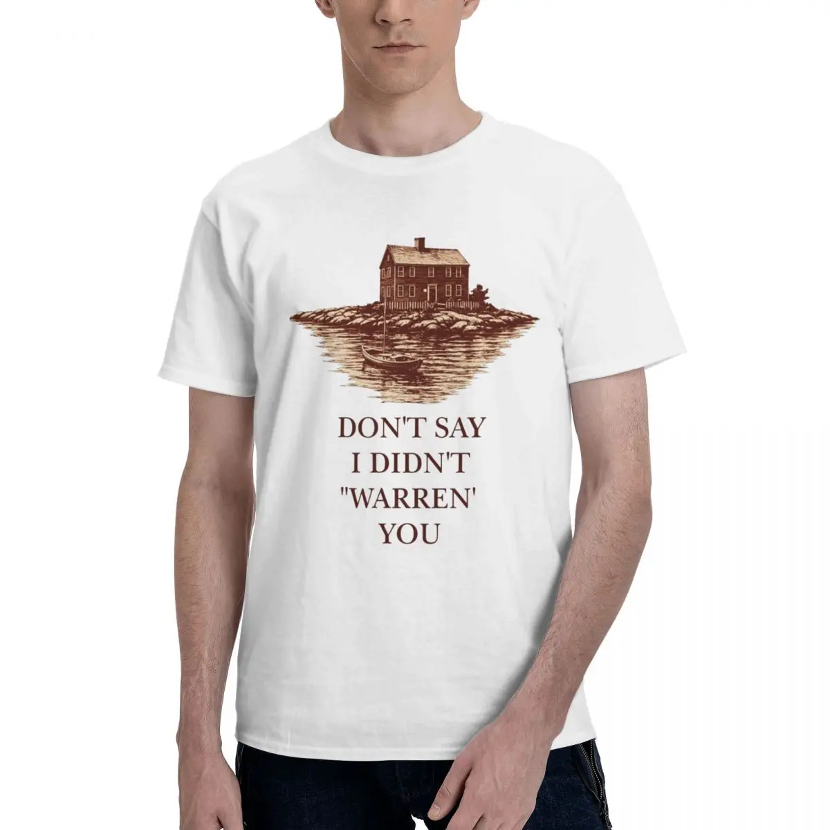 Men Don’t Say I Didn’t Warren You Widow’s Bay T Shirt Vintage Cotton Crewneck T Shirts