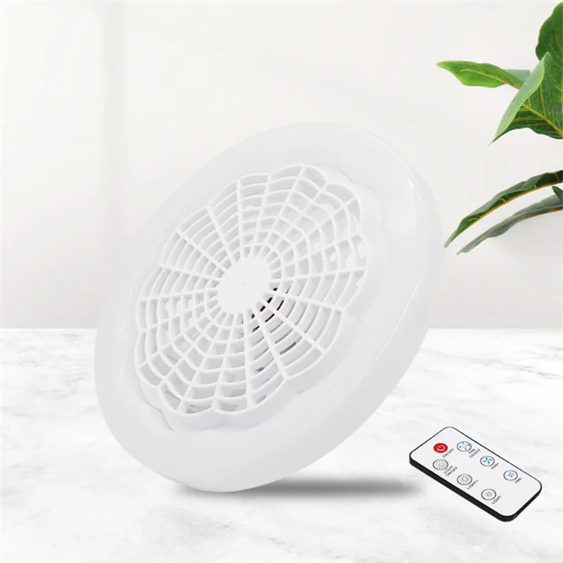 LED inteligente ventilador de teto luz, controle remoto, luz interior, lâmpada silenciosa, quarto, cozinha, branco, 30W