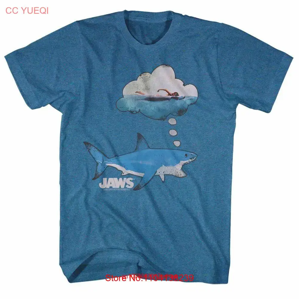 Jaws Dreamy Snacks Pacific Blue Heather Adult T Shirt long or short sleeves