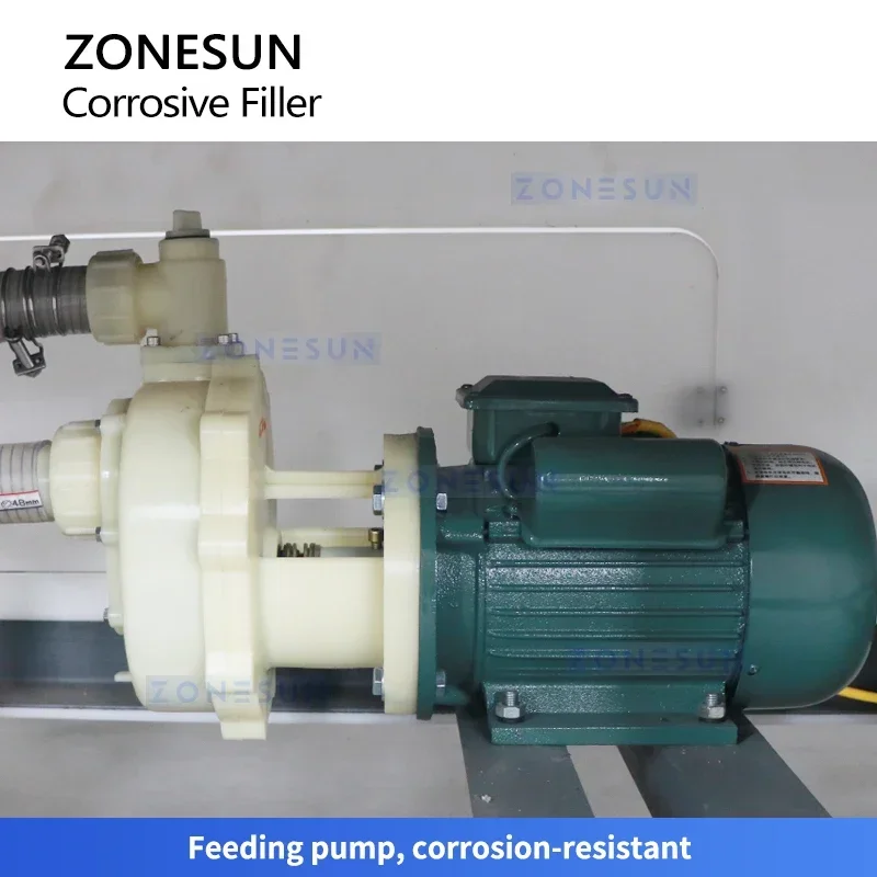 ZONESUN ZS-YTCR10A PP Material Corrosive Liquid Filling Machine 10 Heads 600bph Bleach Chemical Pesticide Disinfectant Packer