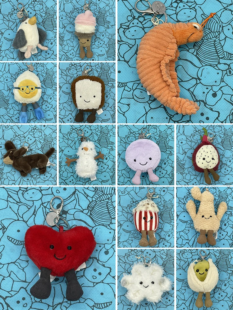 Makronen-Stil Dackel Plüsch-Schlüsselanhänger Pitaya-Design Weiches Spielzeug Rote Herz-Serie Niedlicher Rucksack-Anhänger Lustiges Geschenk für Tierliebhaber
