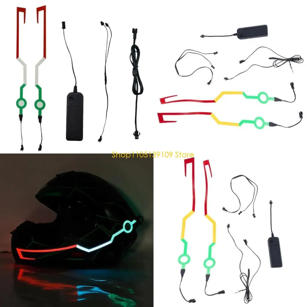 

Upgraded Battery Power Motorbike Helmet Light, Night Ridings Signal Helmet EL Light Sticker, 3 Mode Led Helmet Light