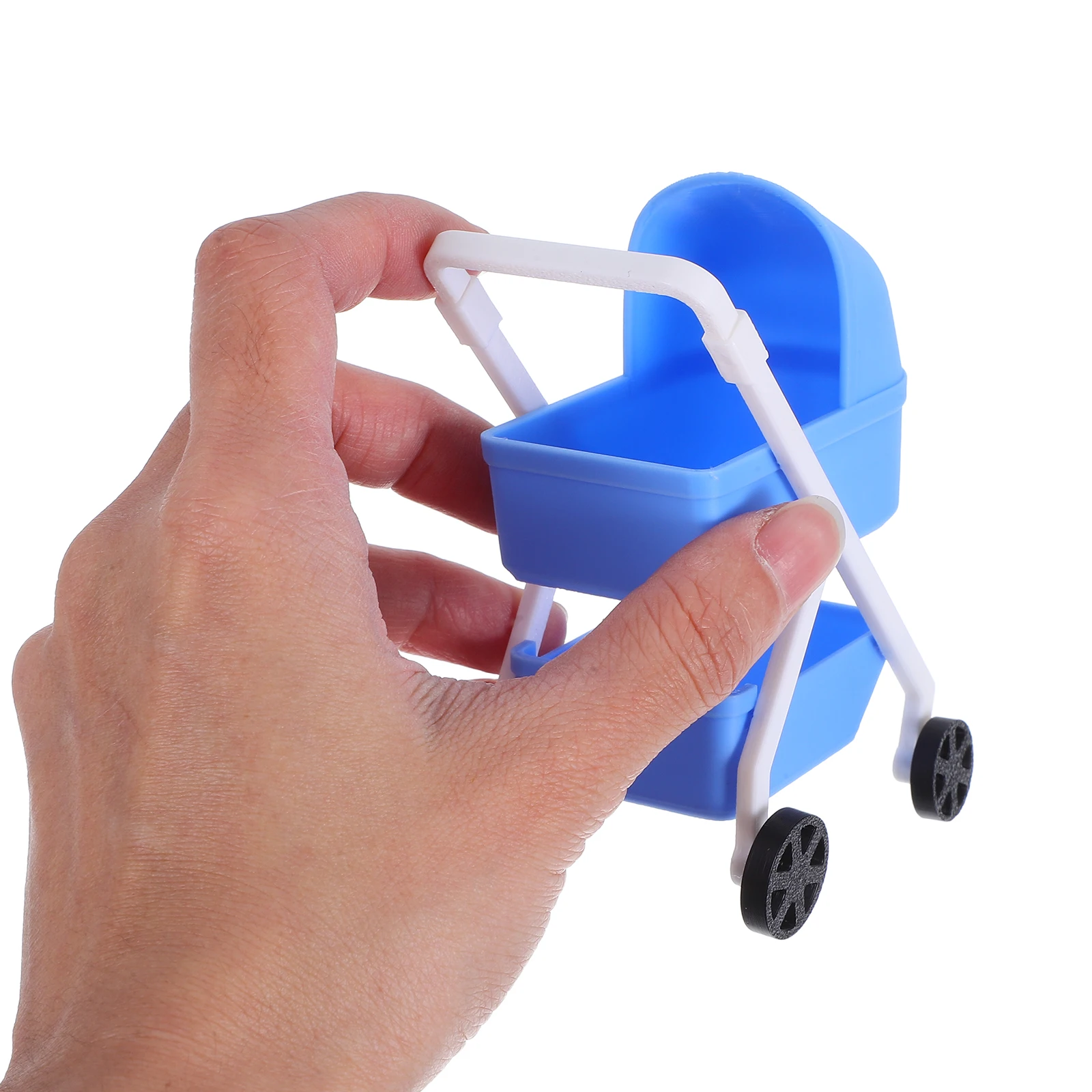 

Mini Cradle Car House Decor Cartoon Stroller Baby Toy Cars Plastic Carriage Toddler