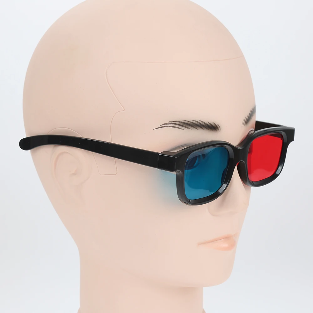 Universal Black Frame Red Blue Cyan Anaglyph 3D Glasses 0.2mm Cheap 3D Glasses For LED Projector Movie Game DVD Anaglyph Movie