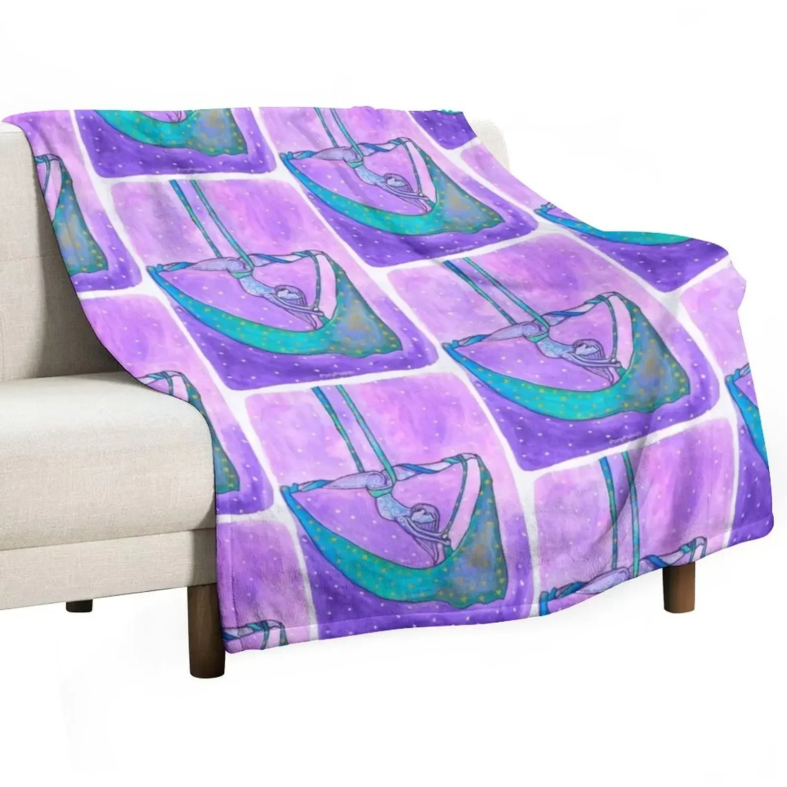 Starry Aerial Silks Artist Throw Blanket Flannels Bed linens Picnic Bed covers Blankets