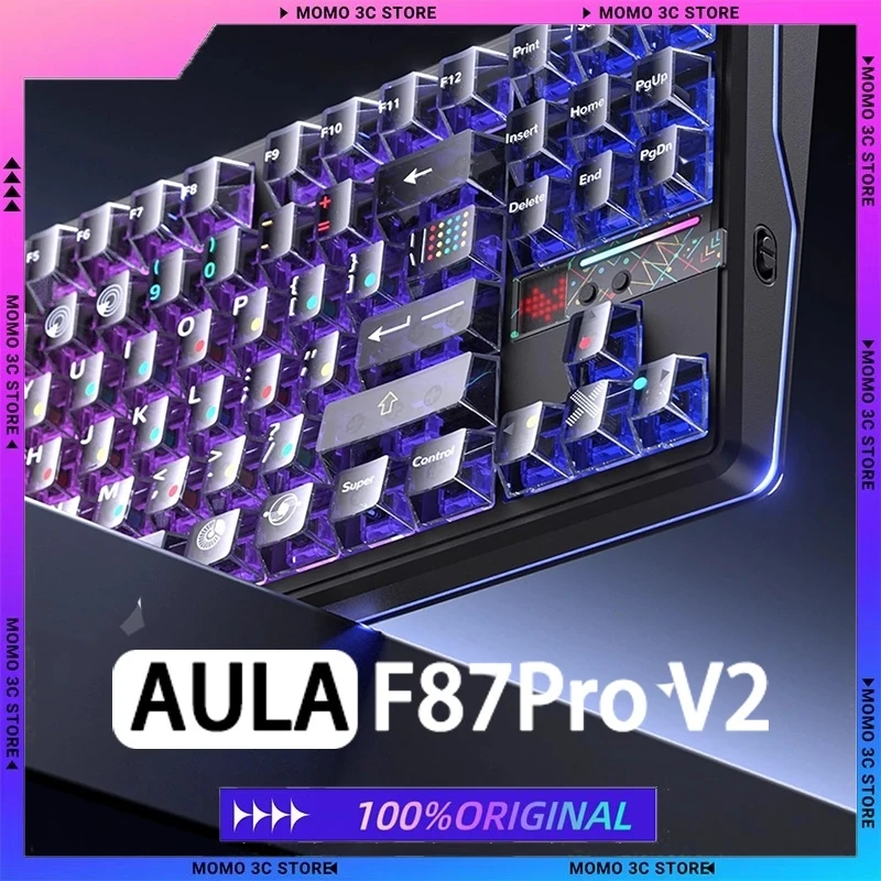 

AULA F87Pro V2 Mechanical Keyboard Three Mode Wireless RGB 8000mAh Gaming Keyboard PBT Gasket Pc Gamer Accessories Mac Keyboard