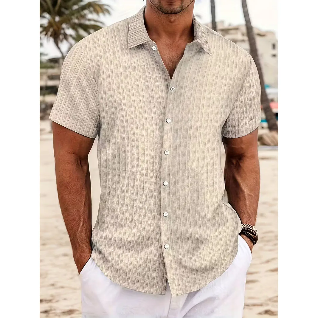 

2025 Новая модная мужская повседневная рубашка с короткими рукавами, летняя уличная рубашка для путешествий, мужской свободный топ большого размера, рубашка в стиле Y2K