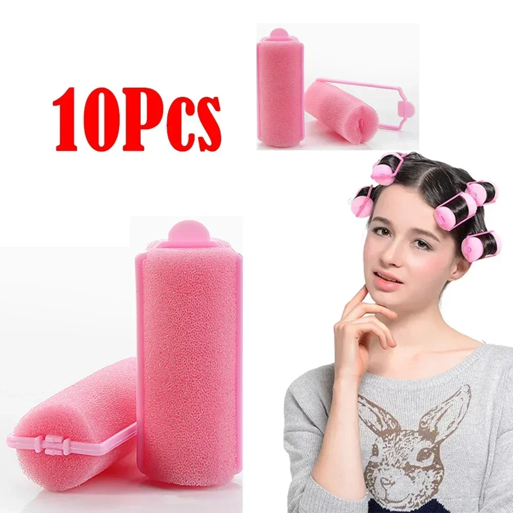 10 Pcs Soft Sponge Foam Cushion Hair Rollers Sleeping Curlers Hairdressing Kit DIY Home Hair Styling Tool Hair Salon for Barber