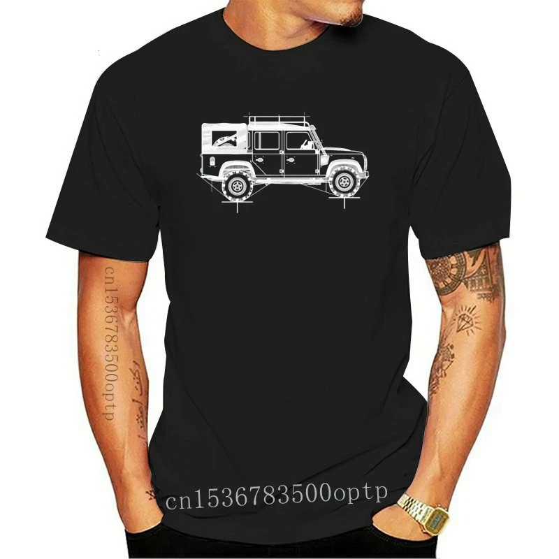 

Defender 110 Crewcab Blueprint T Shirt Designer Crew Neck Summer Style New Style Cool Natural Tee Shirt Shirt