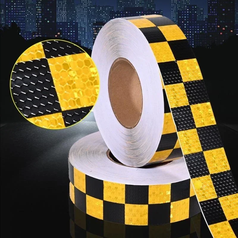 3Meters Car Reflective Stickers Honeycomb Plaid Safety Mark Warning Reflector Tapes Strip For Car Bicycle Truck Reflection Decor