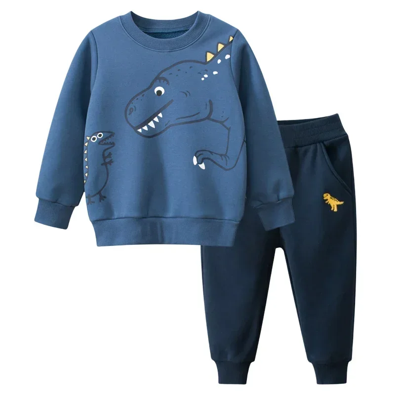 

Cartoon Dinosaur Tracksuit for Boys 2024 Winter New Children's Set 2PCS Long Sleeve Pullover Top + Pants Kids Clothes