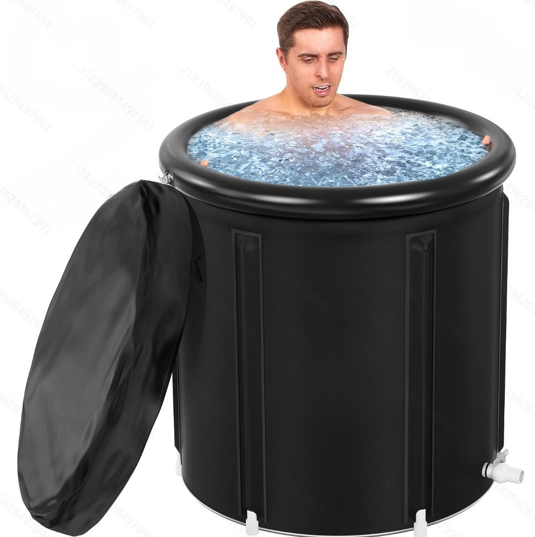 

Customizable Foldable Adult Soaking Tub Cold Tub with Lid for Restoration Portable