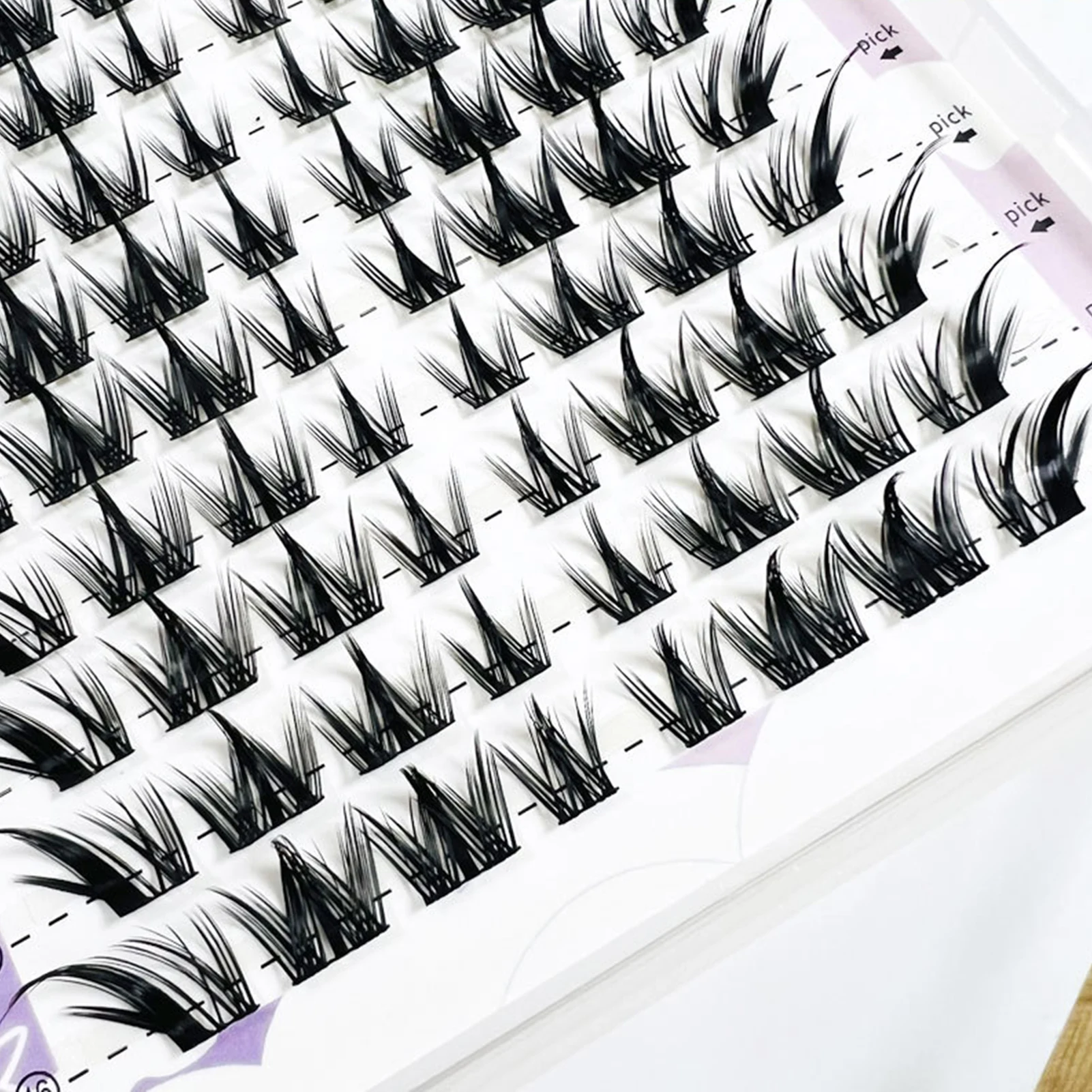 Falsche Wimpern im Fox-Stil, koreanischer Stil, Cluster-Volumen-Wimpern, natürlich, flauschig, dramatisch, dick, gekräuselt, tägliche Wimpern