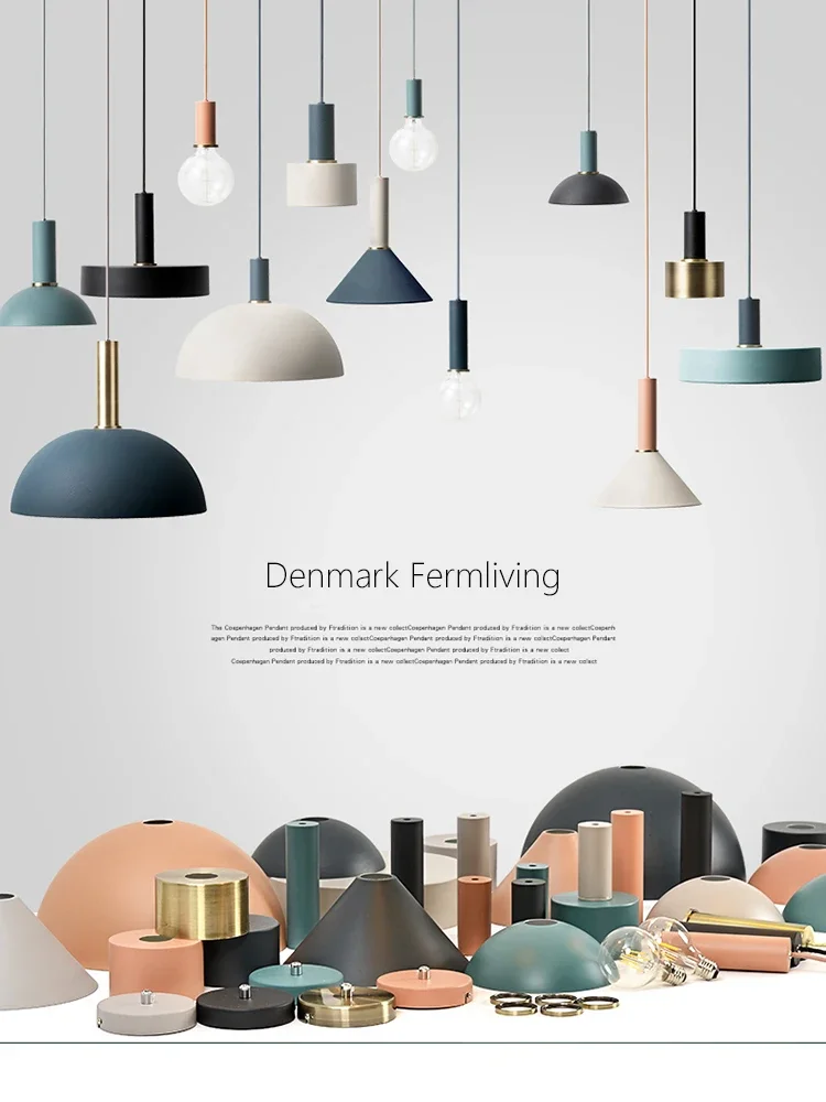 Nordic loft simple pendant lights creative design DIY bedside hanging lamp bedroom restaurant kitchen suspension light fixture